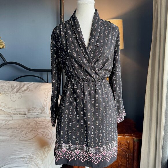 Womens Casual Bohemian  Print Long Sleeved Dress - Picture 2 of 10